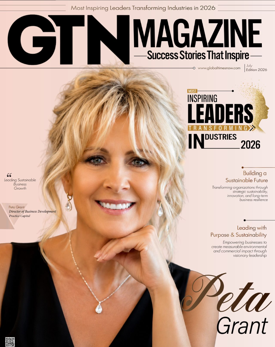 Peta Grant on the cover of GTN Magazine — Most Inspiring Leaders Transforming Industries, 2026
